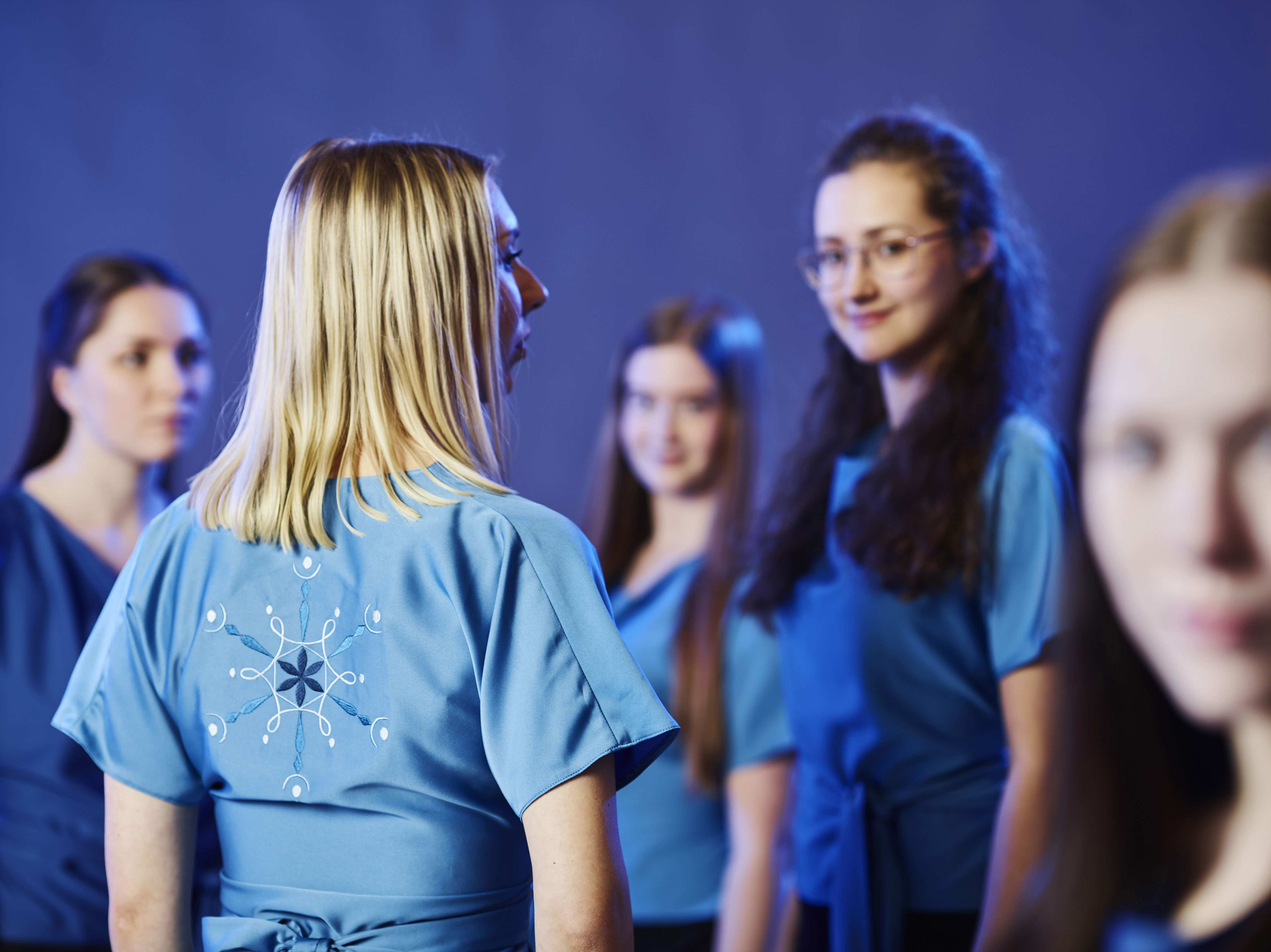 Detaljbild från repetition med vokalensemblen Arctic Light